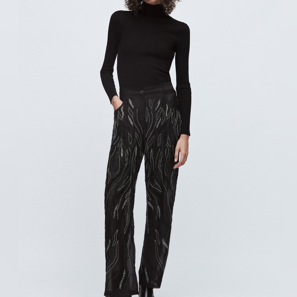 RARE ZARA BEADED PANTS LIMITED EDITION